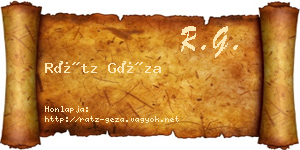Rátz Géza névjegykártya
