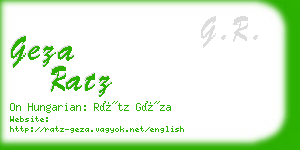 geza ratz business card